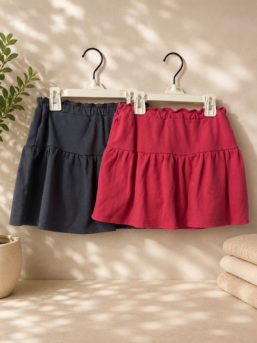 365Kids by Garanimals Girls Skort Bundle 2 Pack Size 8 Gray & Pink Cotton Blend